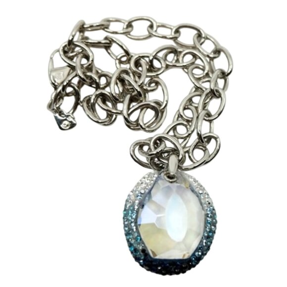 SWAROVSKI~Hyacinth~Violet Crystal Pendant~PRINCESS NECKLACE SWAN SIGNED - Picture 3 of 6